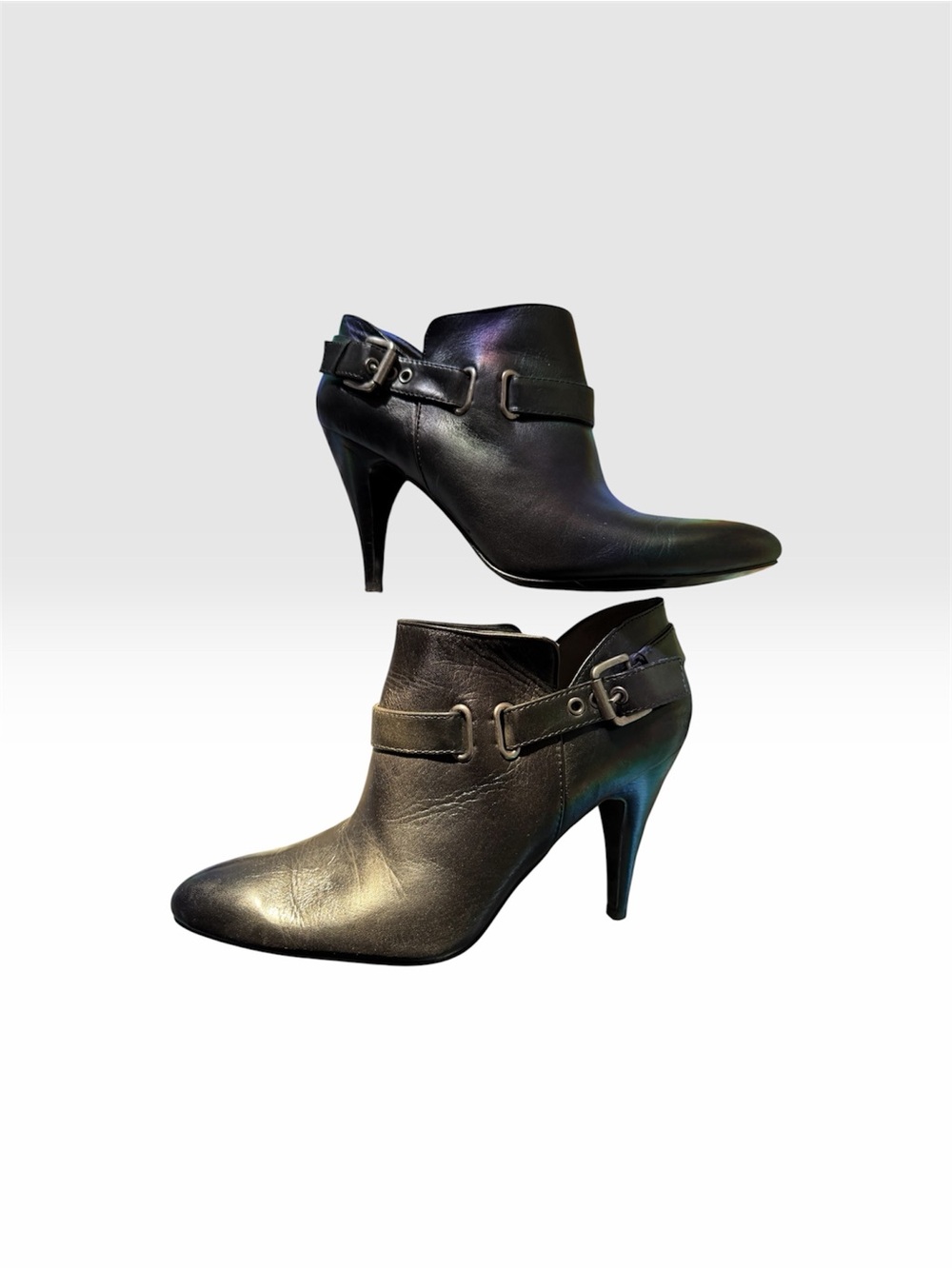 Nine West Black Leather Monk Strap Shoes